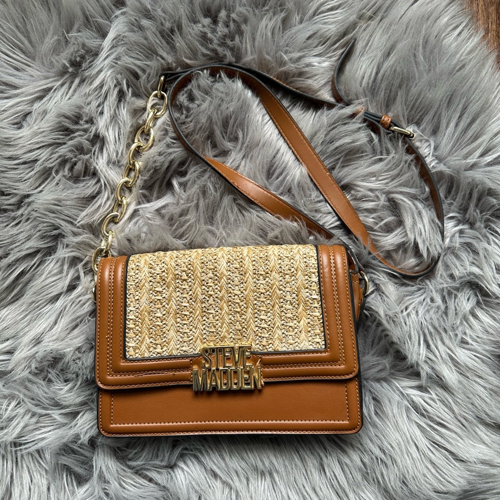 Steve Madden Tan and Brown Crossbody Bag